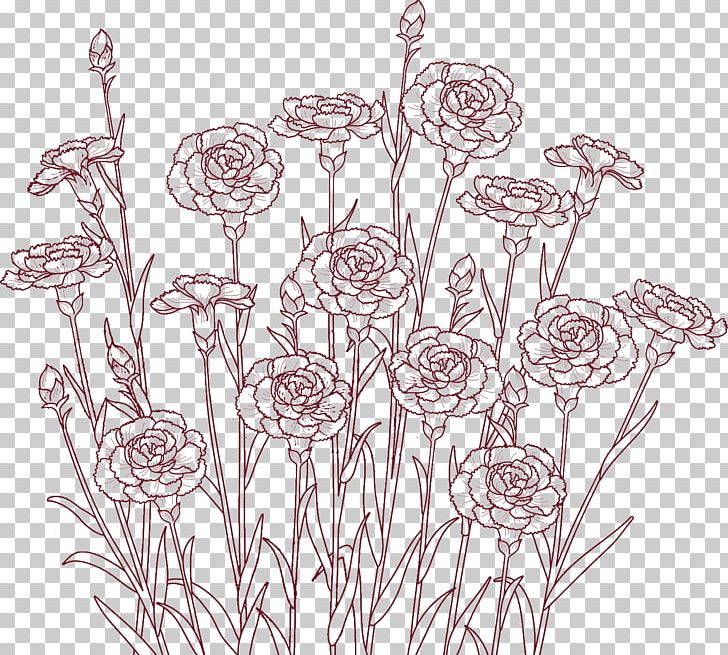 Floral Design PNG, Clipart, Art, Artwork, Black And White, Branch, Carnation Free PNG Download