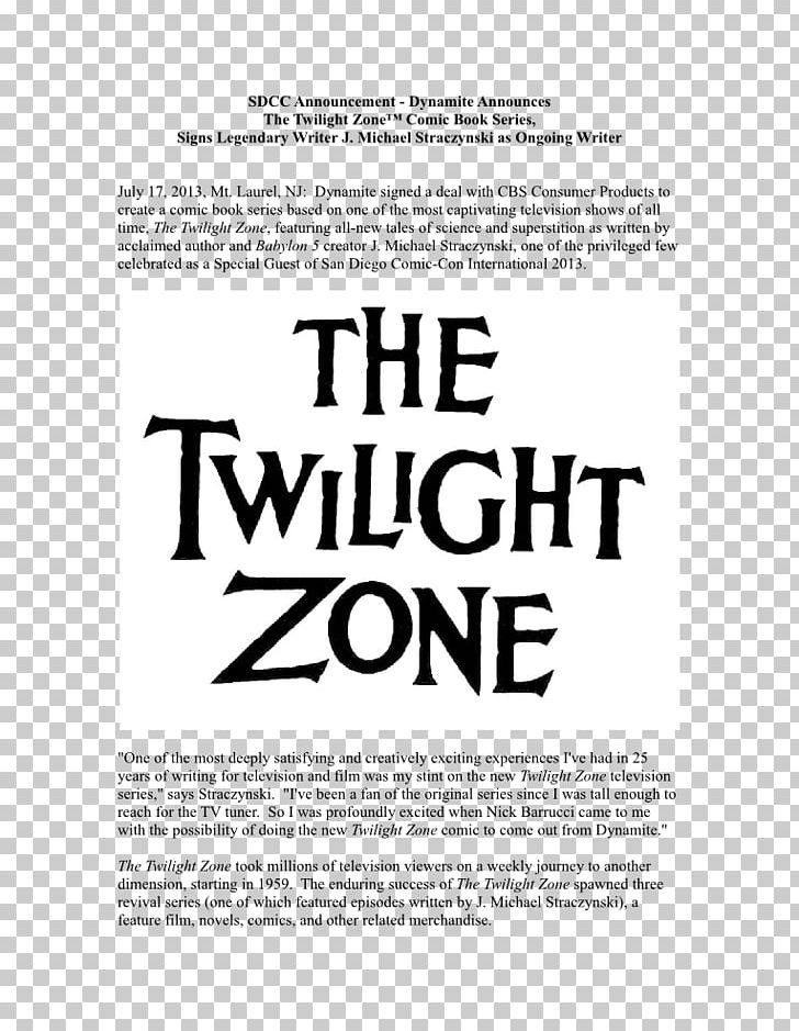 Poster Comic Book The Twilight Zone Season 1 Television Show PNG, Clipart, Area, Black And White, Brand, Comic Book, Decal Free PNG Download