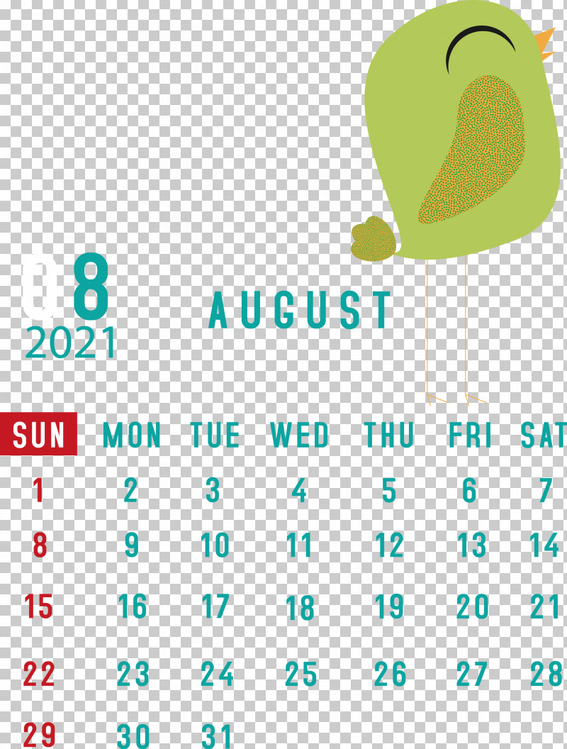 August 2021 Calendar August Calendar 2021 Calendar PNG, Clipart, 2021 Calendar, Calendar System, Geometry, Green, Line Free PNG Download