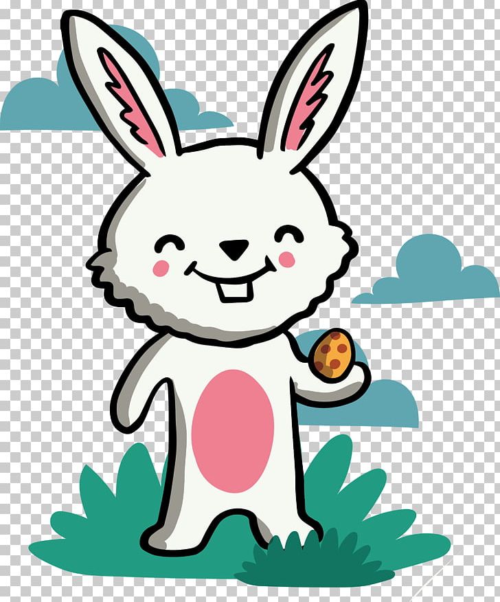 Easter Bunny Rabbit Cartoon White PNG, Clipart, Animal, Art, Artwork, Blue, Bunnies Free PNG Download