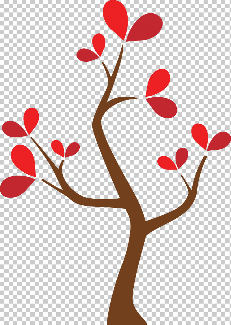 Branch Red Tree Leaf Plant PNG, Clipart, Abstract Tree, Branch, Cartoon Tree, Heart, Leaf Free PNG Download
