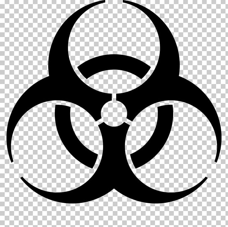 Biological Hazard Hazard Symbol PNG, Clipart, Artwork, Biological Hazard, Biological Warfare, Black And White, Circle Free PNG Download