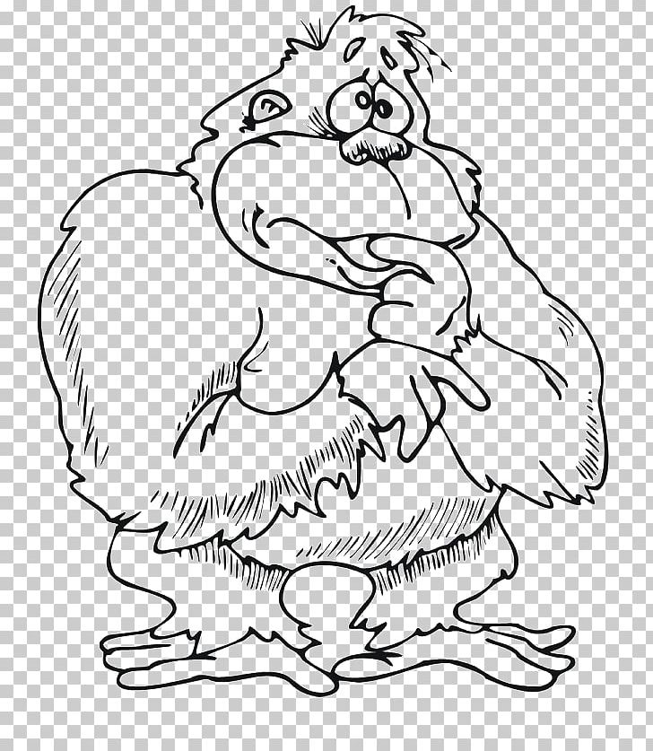 Bornean Orangutan Sumatran Orangutan Gorilla Coloring Book PNG, Clipart, Art, Artwork, Beak, Bird, Black And White Free PNG Download