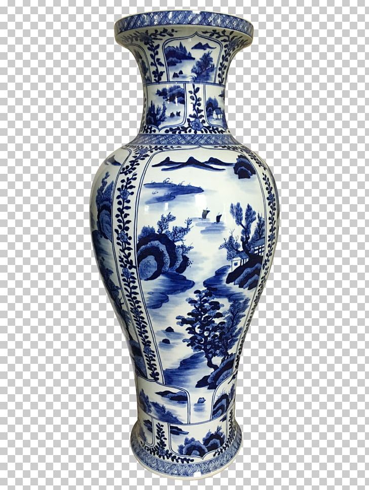 Vase Blue And White Pottery Ceramic Cobalt Blue Porcelain PNG, Clipart, Artifact, Blue, Blue And White Porcelain, Blue And White Pottery, Blue Vase Free PNG Download