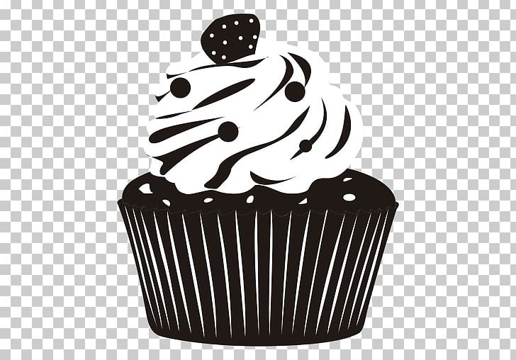 Cupcake Illustration Confectionery Graphics PNG, Clipart, Baking Cup, Black, Black And White, Brigadeiro, Cake Free PNG Download
