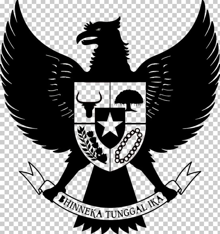National Emblem Of Indonesia Garuda Indonesia Pancasila PNG, Clipart, Bird, Bird Of Prey, Black And White, Crest, Emblem Free PNG Download