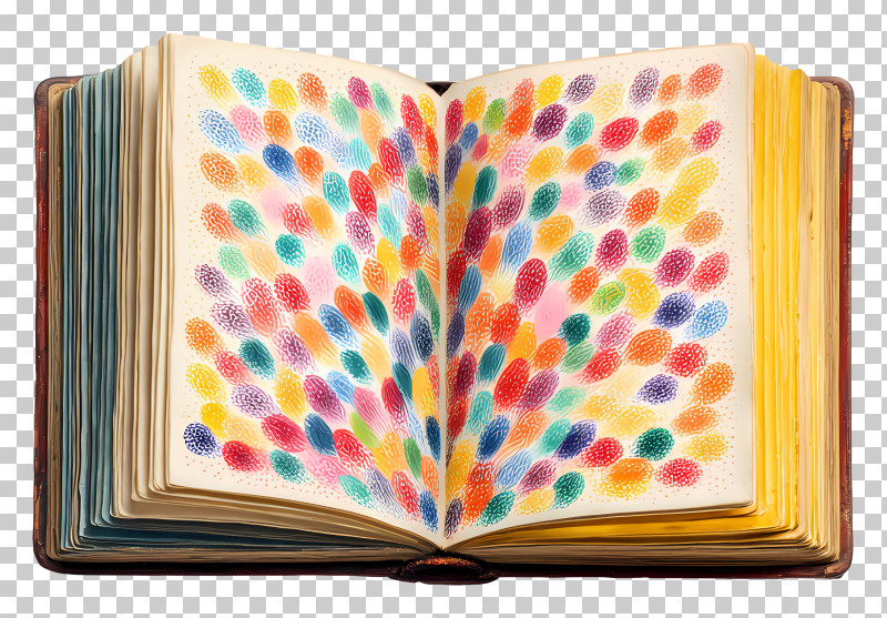 Vintage Open Notebook - Colorful Artistic Book PNG