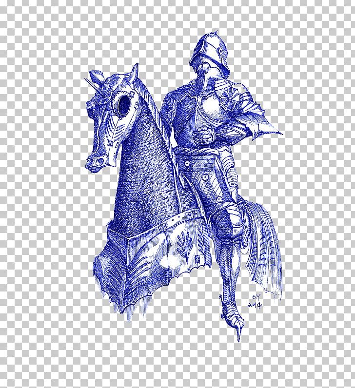 Horse Drawing Condottiere Mammal Illustration PNG, Clipart, Blue, Characters, Condottiere, Costume Design, Electric Blue Free PNG Download