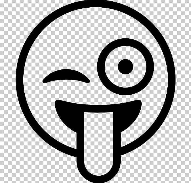 Emoji Wink Emoticon PNG, Clipart, Area, Black, Black And White, Circle, Computer Icons Free PNG Download