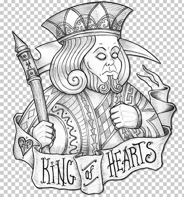 Drawing King Playing Card Line Art PNG, Clipart, Art, Artwork, Black And White, Coloring Book, Doodle Free PNG Download