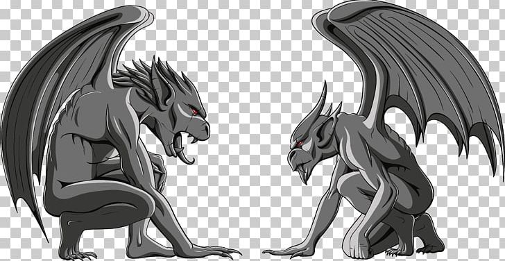 Gargoyle Black And White Gothic Architecture Monster PNG, Clipart, Cartoon Monster, Cute Monster, Dragon, Fictional Character, Happy Birthday Vector Images Free PNG Download