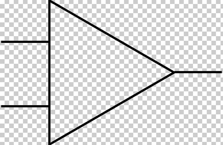 Operational Amplifier Electronic Symbol Electronic Circuit PNG, Clipart, Amplifier, Angle, Area, Black, Black And White Free PNG Download