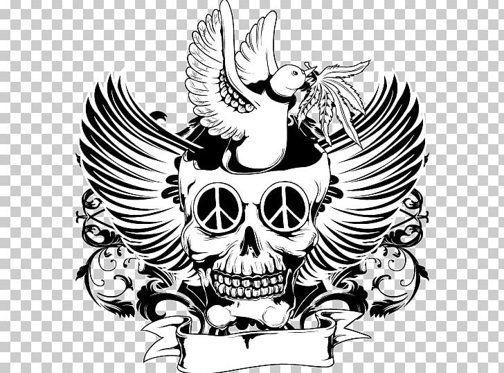 Skull And Crossbones Euclidean PNG, Clipart, Art, Bird, Black And White, Bone, Download Free PNG Download