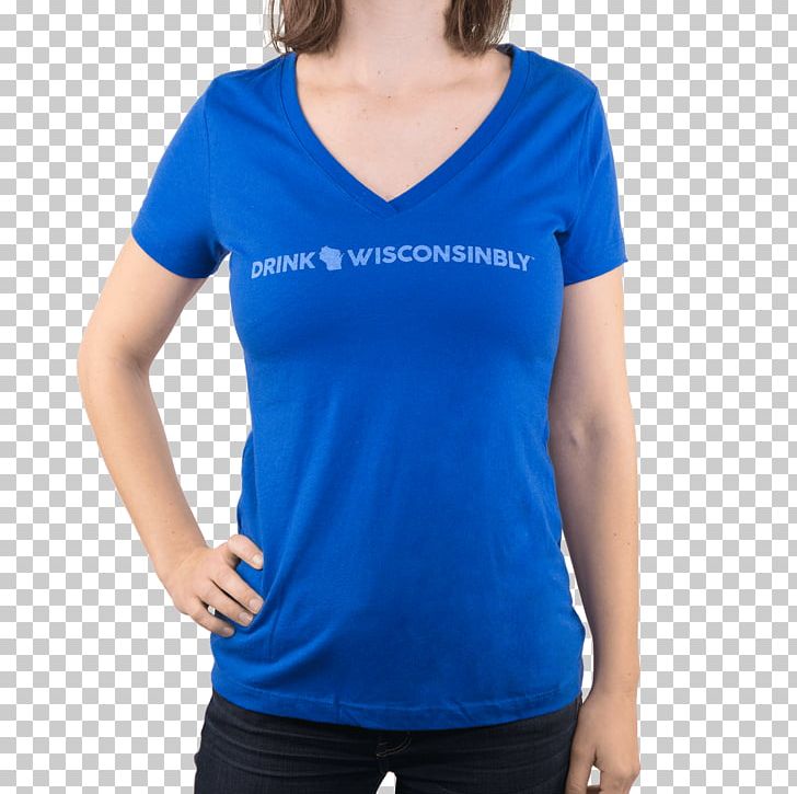 T-shirt Sleeve Neck PNG, Clipart, Active Shirt, Blue, Clothing, Cobalt Blue, Electric Blue Free PNG Download