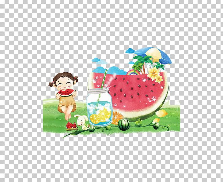 Watermelon Juice Summer Poster Illustration PNG, Clipart, Art, Cartoon, Cartoon Kids, Citrullus, Drink Free PNG Download