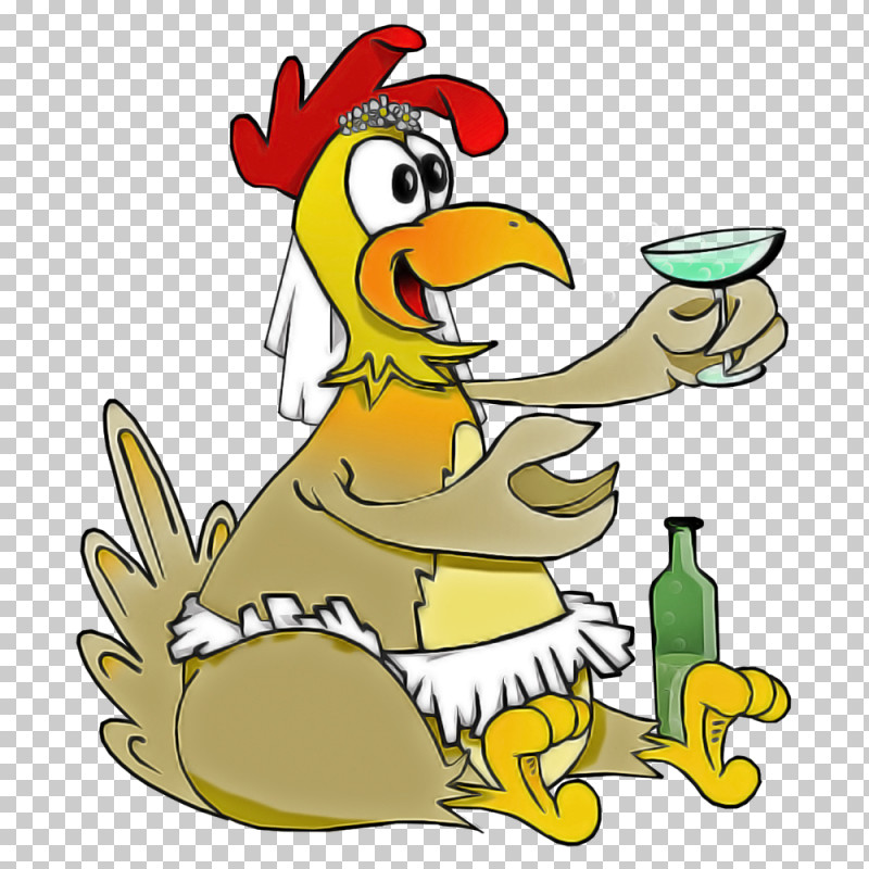 Cartoon Chicken Rooster Yellow Bird PNG, Clipart, Beak, Bird, Cartoon, Chicken, Duck Free PNG Download