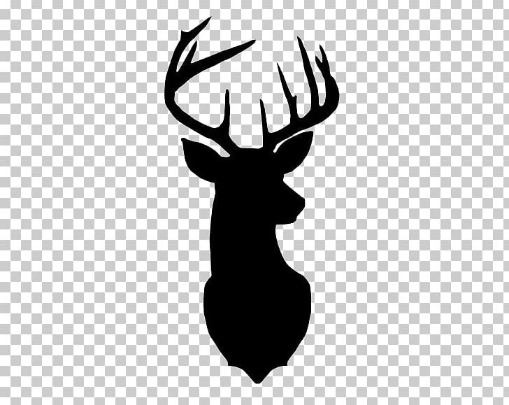 White-tailed Deer Reindeer Silhouette PNG, Clipart, Antler, Black And White, Blacktailed Deer, Deer, Drawing Free PNG Download