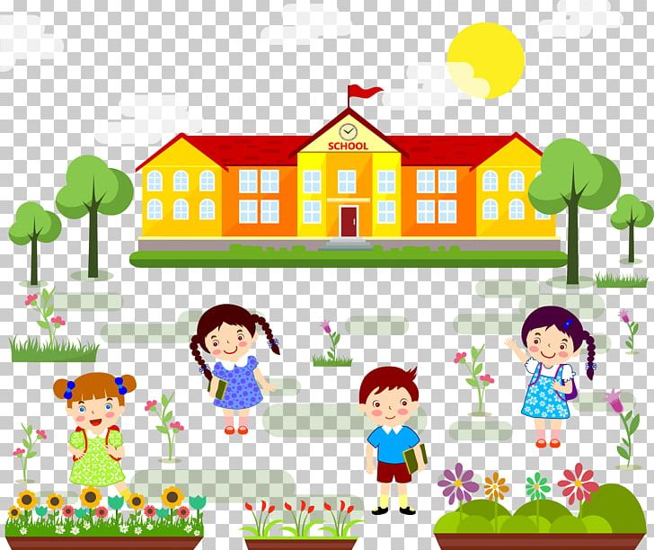 Student First Day Of School PNG, Clipart, Area, Art, Artwork, Back, Campus Free PNG Download