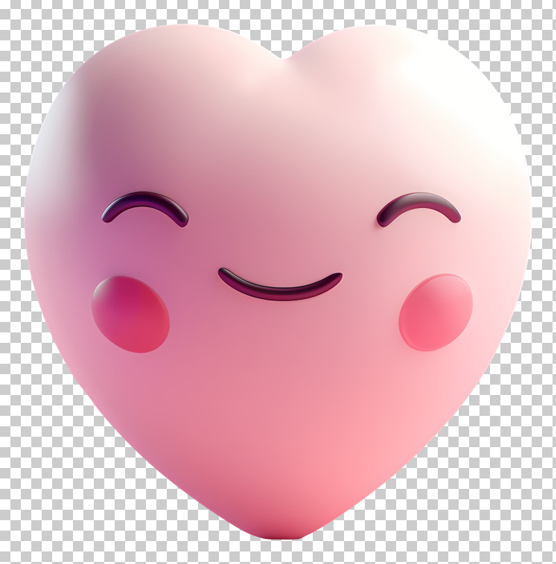 Heart Emoji - Smiling Pink Heart Illustration PNG