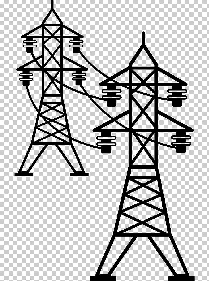 Transmission Tower Electric Power Transmission Overhead Power Line Electricity PNG, Clipart, Angle, Area, Black And White, Electrical Energy, Electrical Supply Free PNG Download