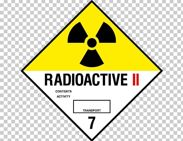 HAZMAT Class 7 Radioactive Substances Dangerous Goods Radioactive Decay Label Radioactive Waste PNG, Clipart, Adr, Angle, Area, Brand, Dangerous Goods Free PNG Download
