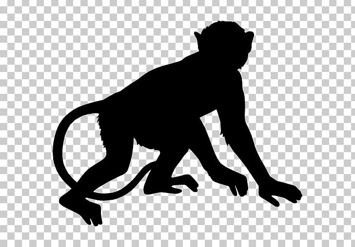 Silhouette Monkey Ape PNG, Clipart, Animals, Baboon, Big Cats, Black, Black And White Free PNG Download