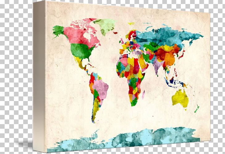 World Map Art Watercolor Painting Printmaking PNG, Clipart, Art, Art Museum, Canvas, Canvas Print, Early World Maps Free PNG Download