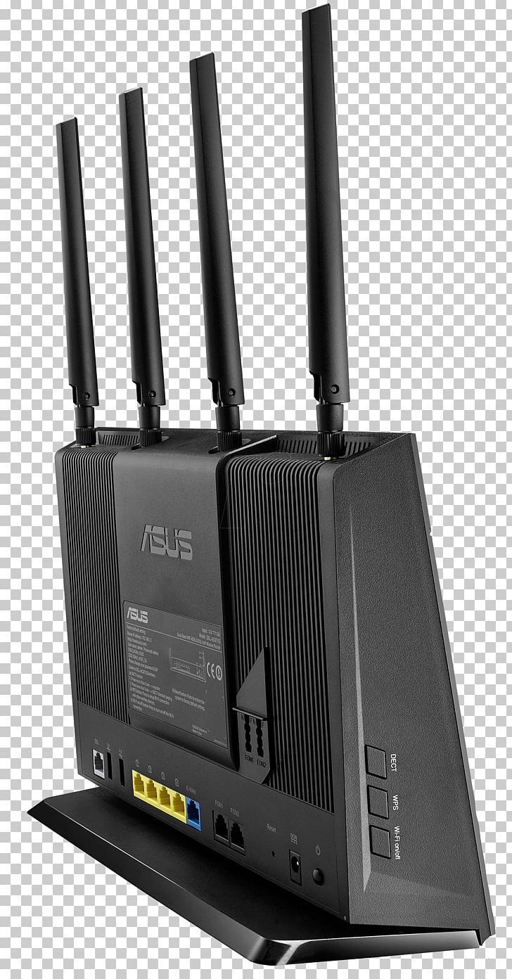 Wireless Router Wireless Access Points ASUS DSL-AC87VG Dual-band Gigabit Ethernet Black Digital Subscriber Line PNG, Clipart, Adsl, Asus Rtac68u, Digital Subscriber Line, Dsl Modem, Electronic Device Free PNG Download