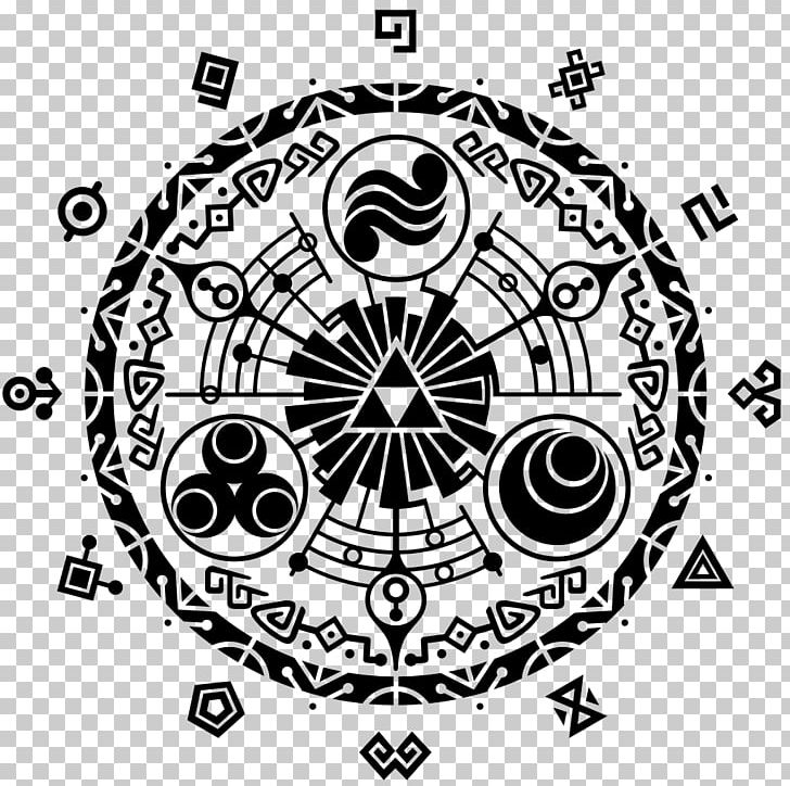 The Legend Of Zelda: Skyward Sword Link The Legend Of Zelda: Breath Of The Wild Decal PNG, Clipart, Area, Black And White, Circle, Decal, Door Free PNG Download