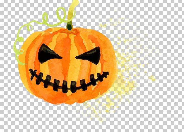 Calabaza Pumpkin Halloween Watercolor Painting PNG, Clipart, Cucurbita, Encapsulated Postscript, Euclidean Vector, Expression, Eye Free PNG Download