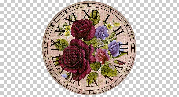 Clock Face Floral Design Garden Roses PNG, Clipart, Clock, Clock Face, Cross Stitch Pattern, Cut Flowers, Decoupage Free PNG Download