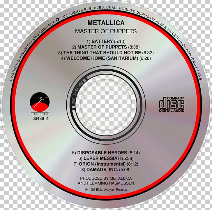 Compact Disc Master Of Puppets Album Metallica Music PNG, Clipart, Album, Brand, Circle, Compact Disc, Data Storage Device Free PNG Download