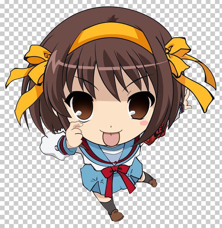 Haruhi Suzumiya Chibi Anime Desktop PNG, Clipart, Anim, Art, Boy, Brown Hair, Cartoon Free PNG Download