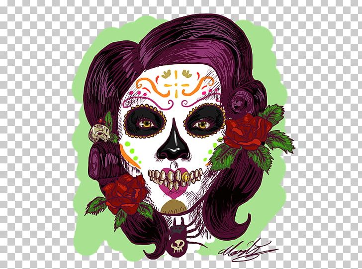 Skull Character Flower Font PNG, Clipart, Art, Bone, Catrina, Character, Fantasy Free PNG Download