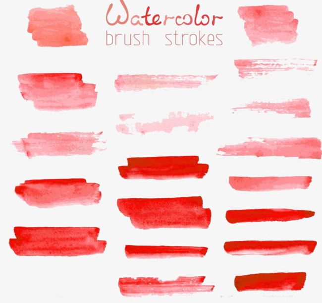 Red Watercolor Brush Strokes PNG, Clipart, Brush Clipart, Brushwork, Color, Gouache, Red Free PNG Download