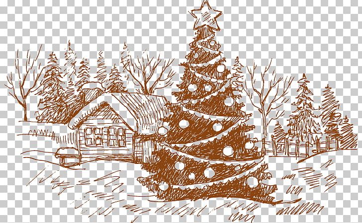 Christmas Card Christmas Tree Drawing Illustration PNG, Clipart, Christmas Decoration, Christmas Frame, Christmas Lights, Christmas Ornament, Christmas Vector Free PNG Download