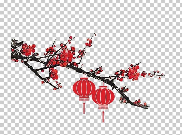 Ink Wash Painting Chinese New Year PNG, Clipart, Branch, China, China Creative Wind, Chinese, Chinese Style Free PNG Download
