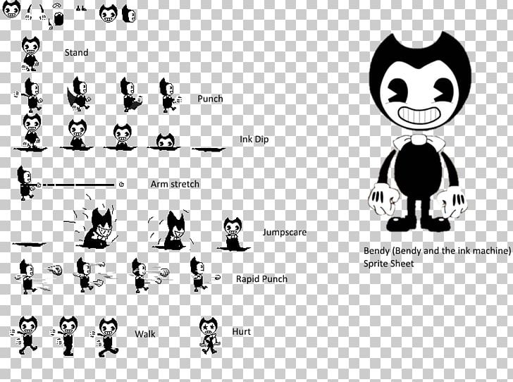 Bendy And The Ink Machine Sprite Undertale PNG, Clipart, Bendy And The Ink Machine, Black, Black And White, Brand, Cartoon Free PNG Download
