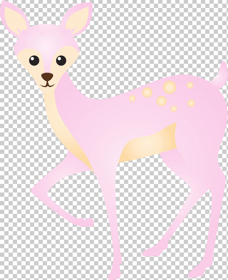 Pink Deer Animal Figure Tail Fawn PNG, Clipart, Animal Figure, Deer, Fawn, Paint, Pink Free PNG Download
