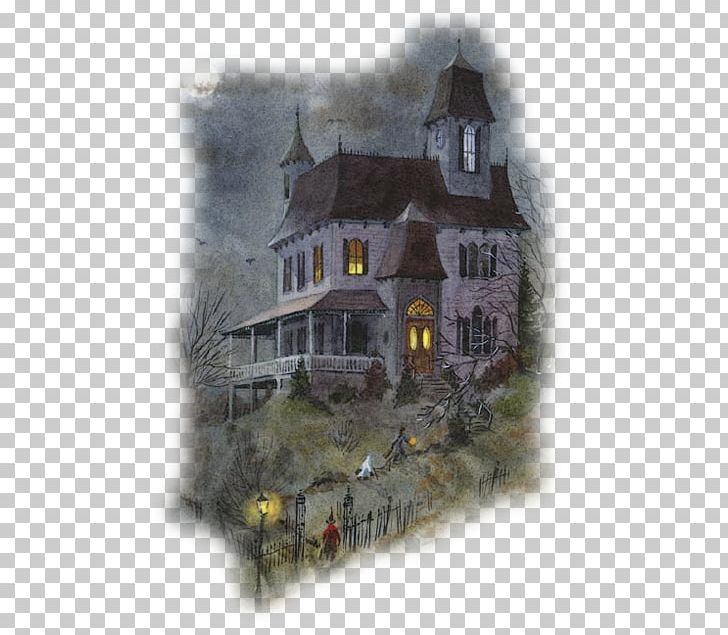 Halloween Samhain Haunted House Painting Art PNG, Clipart, Art, Building, Craft, Facade, Festival Free PNG Download