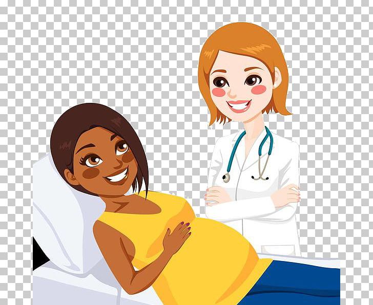 Pregnancy Physician Woman Doctors Visit PNG, Clipart, Beds, Boy, Cartoon, Child, Conversation Free PNG Download
