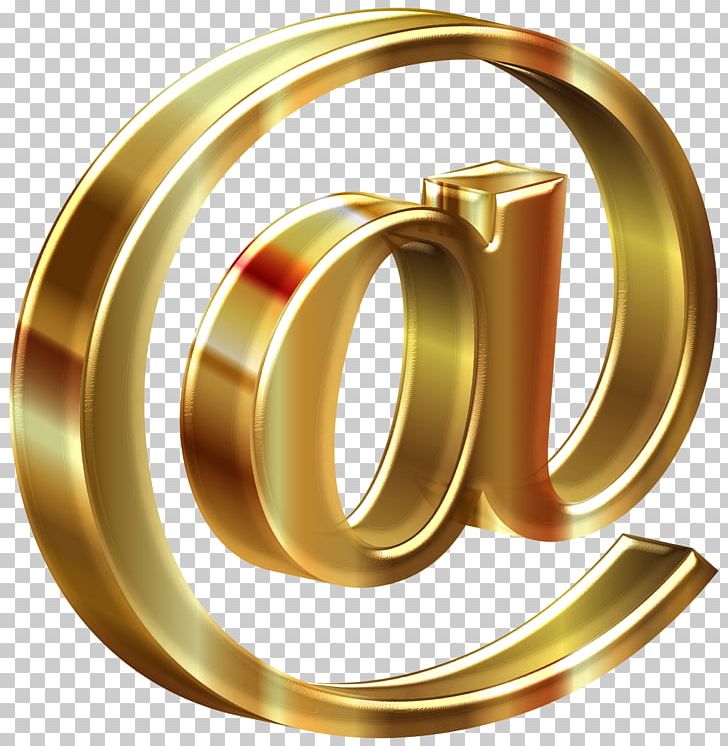 Computer Icons Gold Three-dimensional Space At Sign PNG, Clipart, At Sign, Brass, Circle, Computer Icons, Download Free PNG Download
