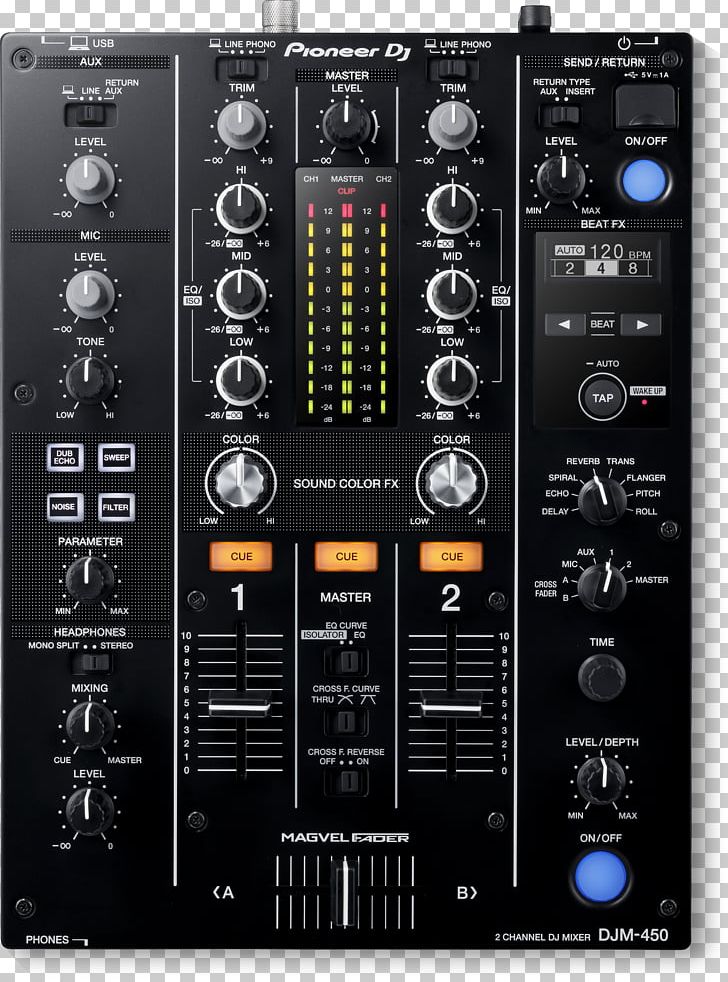 DJ Mixer Pioneer DJ DJM-450 Audio Mixers Disc Jockey PNG, Clipart, Audio Equipment, Audio Mixers, Audio Receiver, Cdj, Disc Jockey Free PNG Download