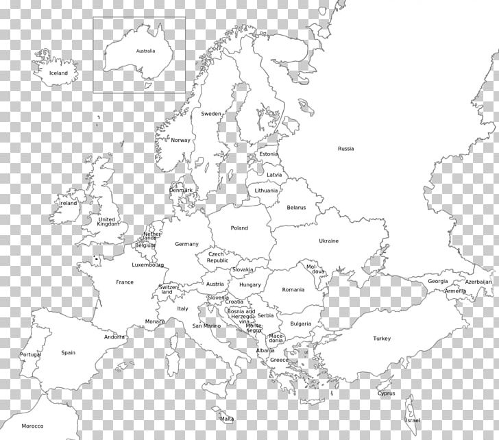 Europe World Map Black And White Blank Map Png Clipart Area