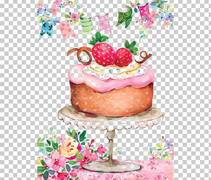 Birthday Cake Strawberry Cream Cake Illustration PNG, Clipart, Baking, Cake, Cake Decorating, Cartoon, Cream Free PNG Download