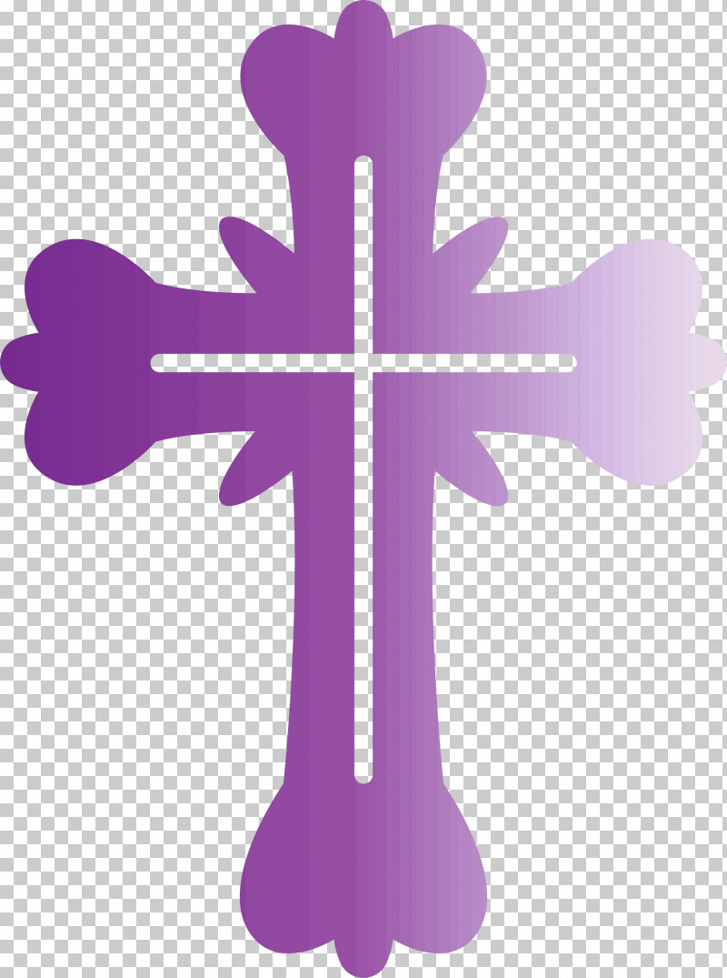 purple easter cross clipart