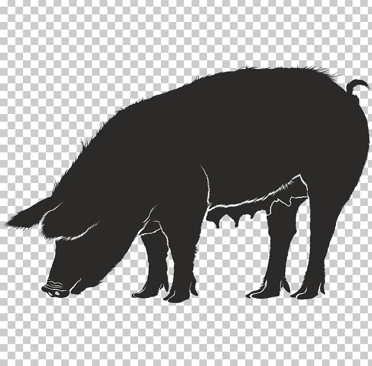 Domestic Pig Guinea Pig Silhouette PNG, Clipart, Animals, Black And White, Cattle Like Mammal, Clip Art, Domestic Pig Free PNG Download