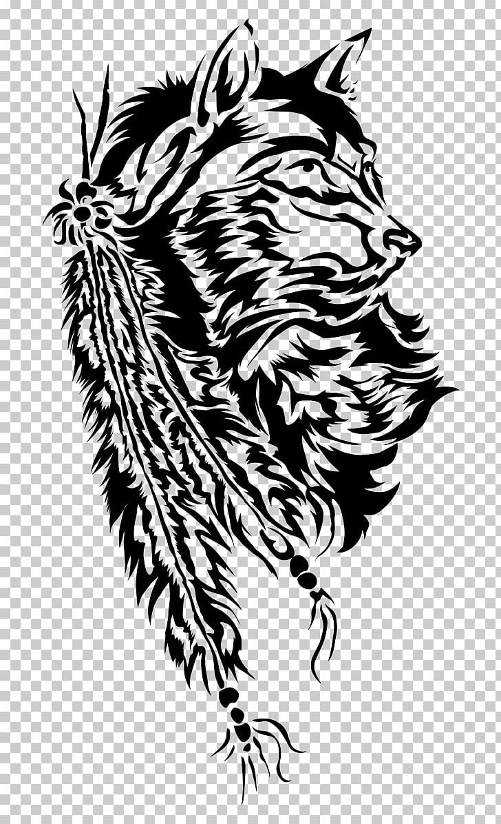 Tribe Feather Drawing Totem PNG, Clipart, Animals, Big Cats, Black, Black And White, Carnivoran Free PNG Download