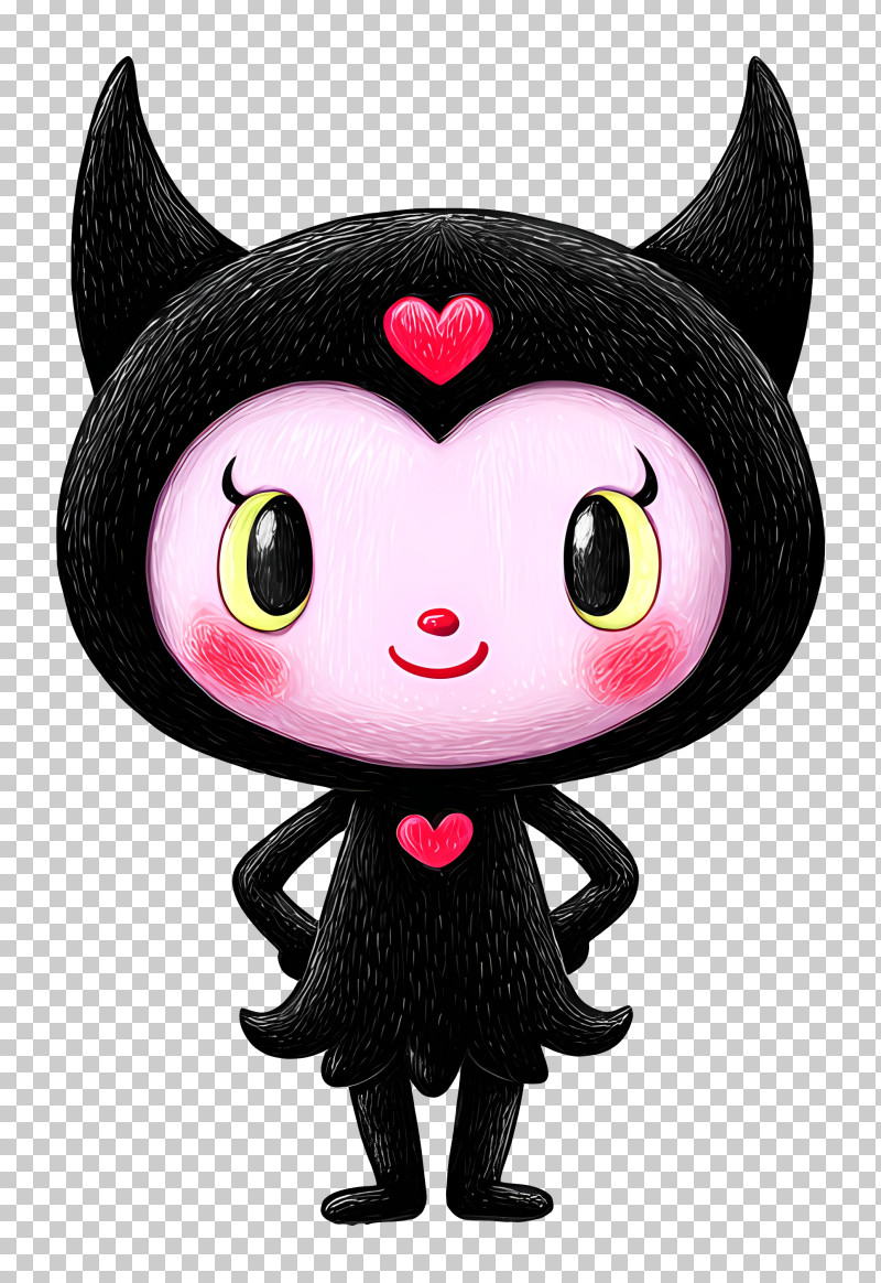 Cute Kuromi - Playful Black Devil Cartoon Character PNG