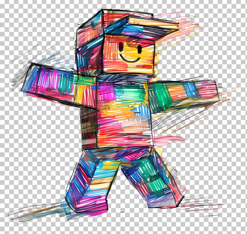 Roblox - Colorful Blocky Character Sketch PNG, Clipart, Blocky ...